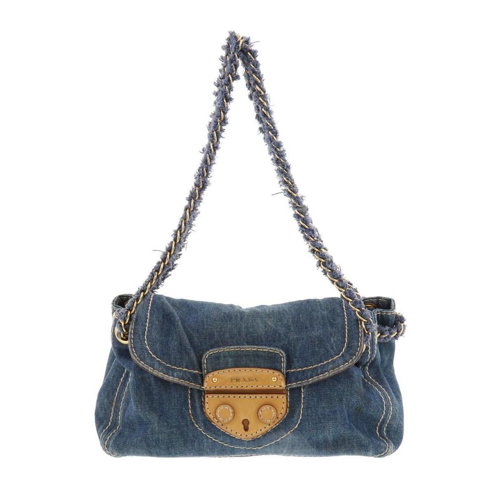 PRADA Chain Shoulder Bag Blue